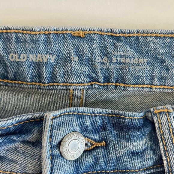 Old Navy High Rise O.G. Straight Jeans Women’s Raw Hem NEW - Size 14 - Picture 5 of 6